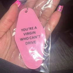 A VIRGIN WHO CAN'T DRIVE Hotel Motel Cafe Room Film KeyChain Keyring Tag Key Chains TV Show Office Fans Funny Custom Logo