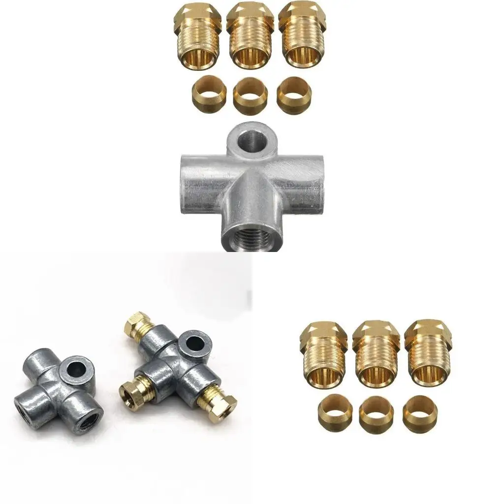 3 Way for T Piece Brake Pipe With 3 Male Short Metric Copper