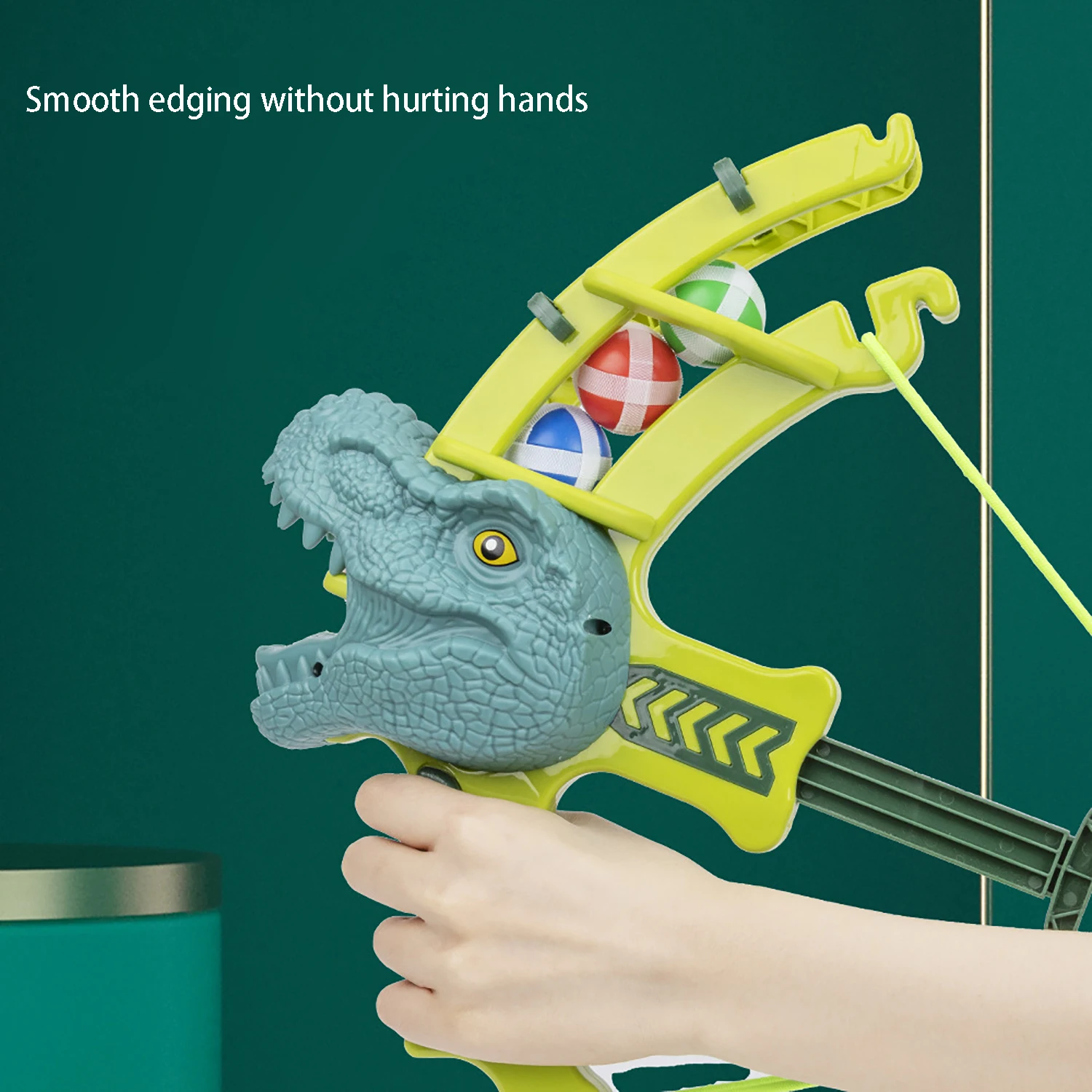 Catapulta de dinosaurio de dibujos animados, bola pegajosa, arco y flecha, juguete interactivo para lanzar dardos para interiores y exteriores para padres e hijos