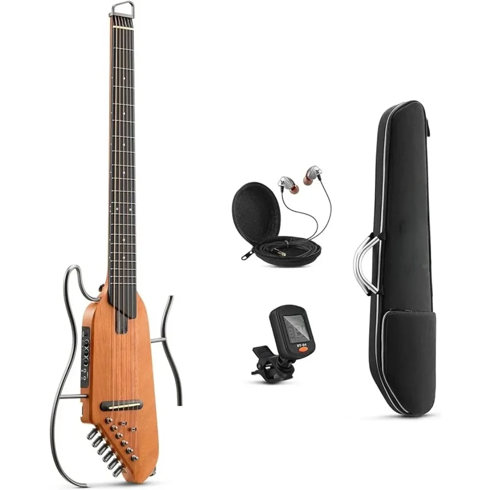 Electric Guitar Portable Ultra-Light and Quiet Performance, Mahogany Body with Removable Frames, Gig Bag,and Accessories