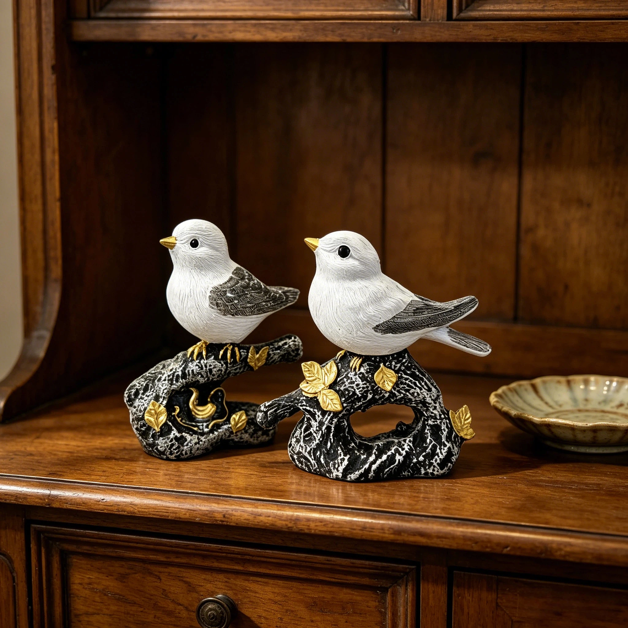 1Pc, Light Luxury Style White Bird Resin Statue - High-Quality Biomimetic Design Resin Animal Decoration Piece, Used for Living Room Coffee Table Decoration, Entryway Cabinet Decoration, Study Desk Display, Bedroom Vanity Table Decoration, Wine Cabinet Display, Balcony Garden Corner Decoration, Fireplace Mantel Holiday Display, Used as Valentine's Day Gift, Love Anniversary Gift, Birthday Gift for Elders, Christmas, Easter, Mother's Day, Thanksgiving Gift, Home Decor