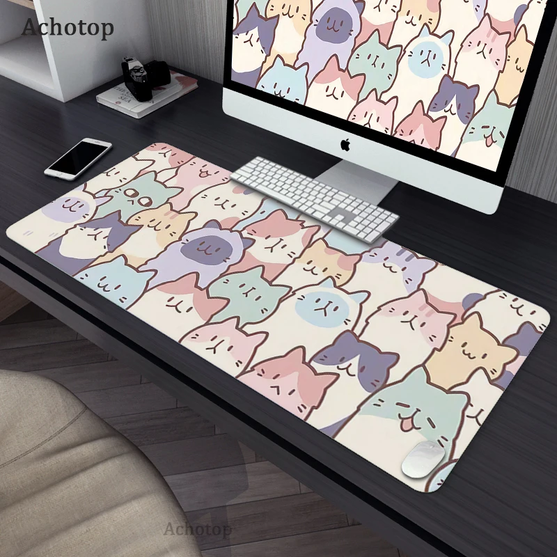 Anime Cat Large Mousepad Gaming Cute Art Mouse pad PC Gamer Mat Gamming Computer Mouse Pad keyboard large Kawaii Desk Mat XXL