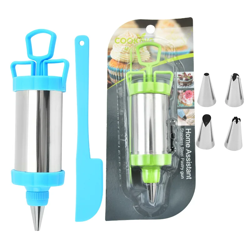 Stainless Steel Cookie Decorating Gun Sets Biscuit Press Maker  DIY Pastry Syringe Extruder Nozzles Kitchen Baking Tools