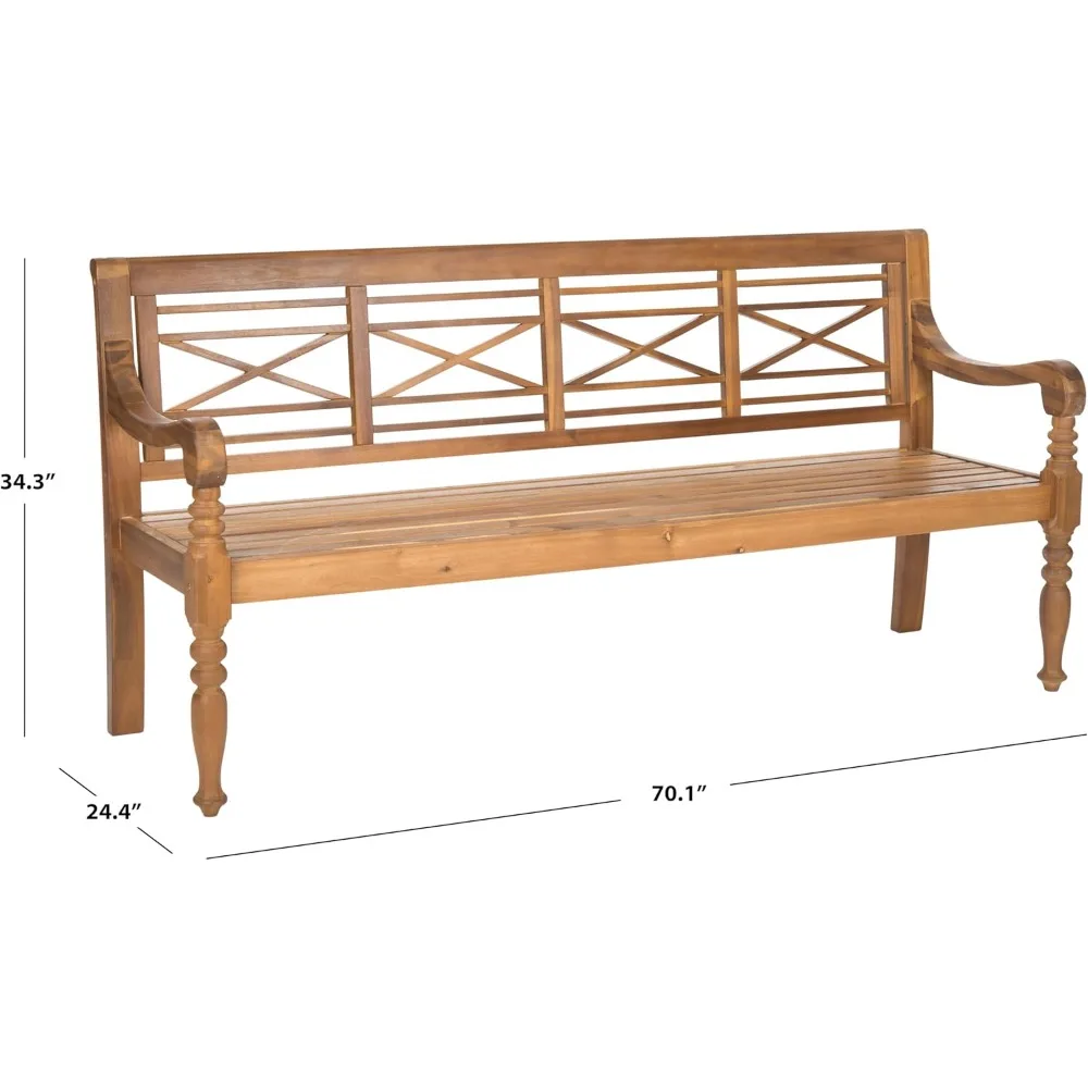 مجموعة Safavieh Patio Collection Martin Adirondack مقعد خشب السنط، طبيعي