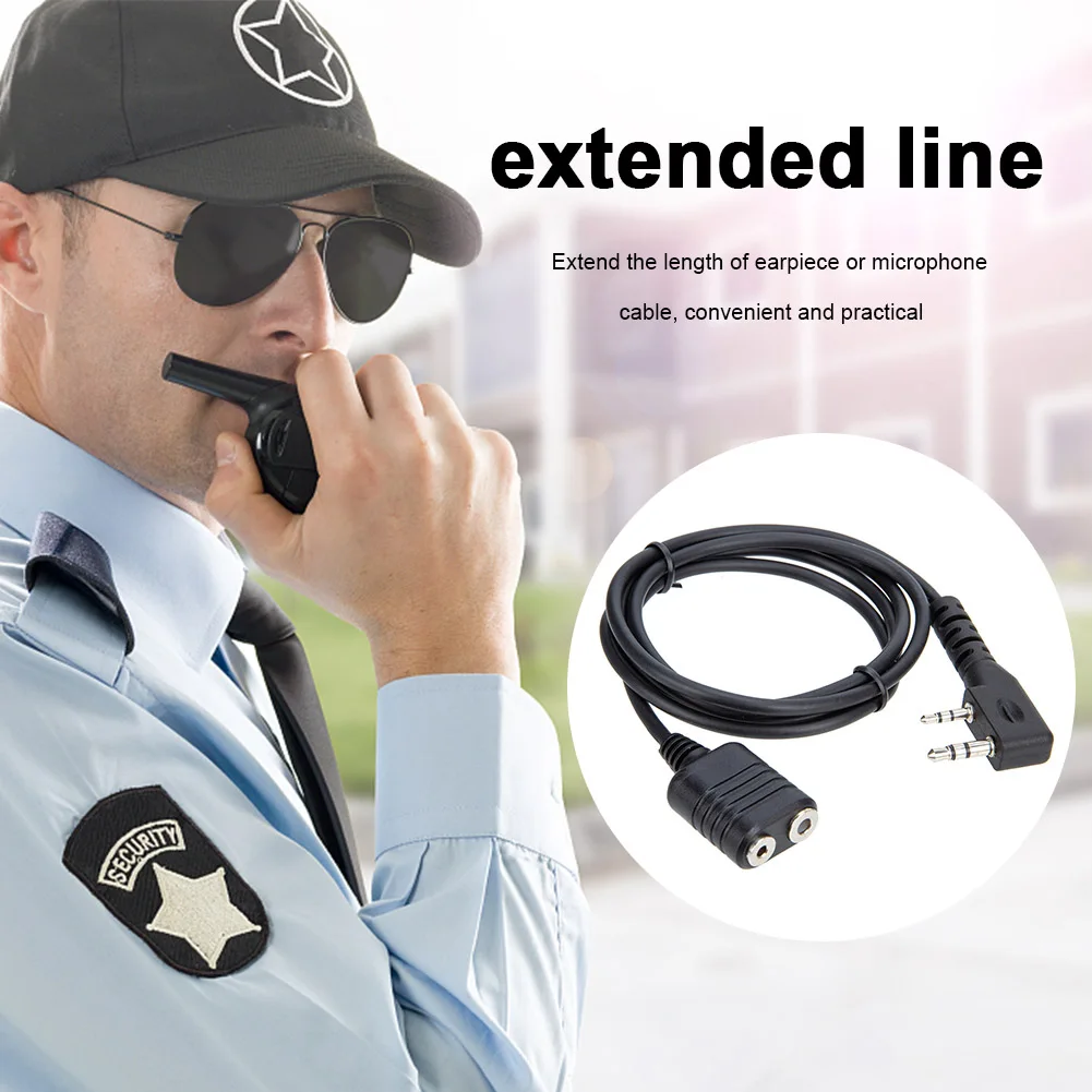 

1m Walkie Talkie Extension Core Replacement Microphone Headset Mic Cable Ham Radio Accessory for Kenwood for Baofeng UV-5R 888S