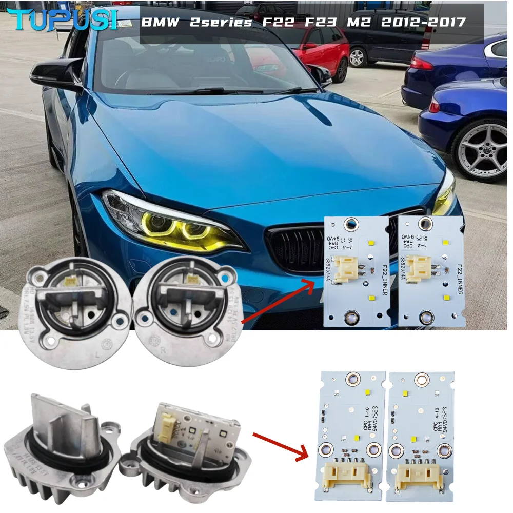

Желтые ангельские глазки DRL дальнего света для BMW F22 F23 220i M2 F87 фара дневного света светодиодные дневные ходовые огни