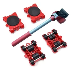 Wheel Bar for Lifting Moving Furniture Helper, Heavy Duty Furniture Lifter, Transport Tool, Mover, 5Pcs/set