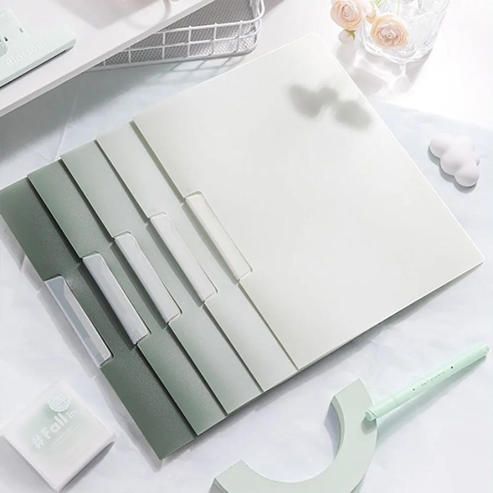 

5PCS/Set Gradient Color A4 File Folder Rotating Side Opening Swinging Clip Test Paper Storage Clip Contract Storage Folder