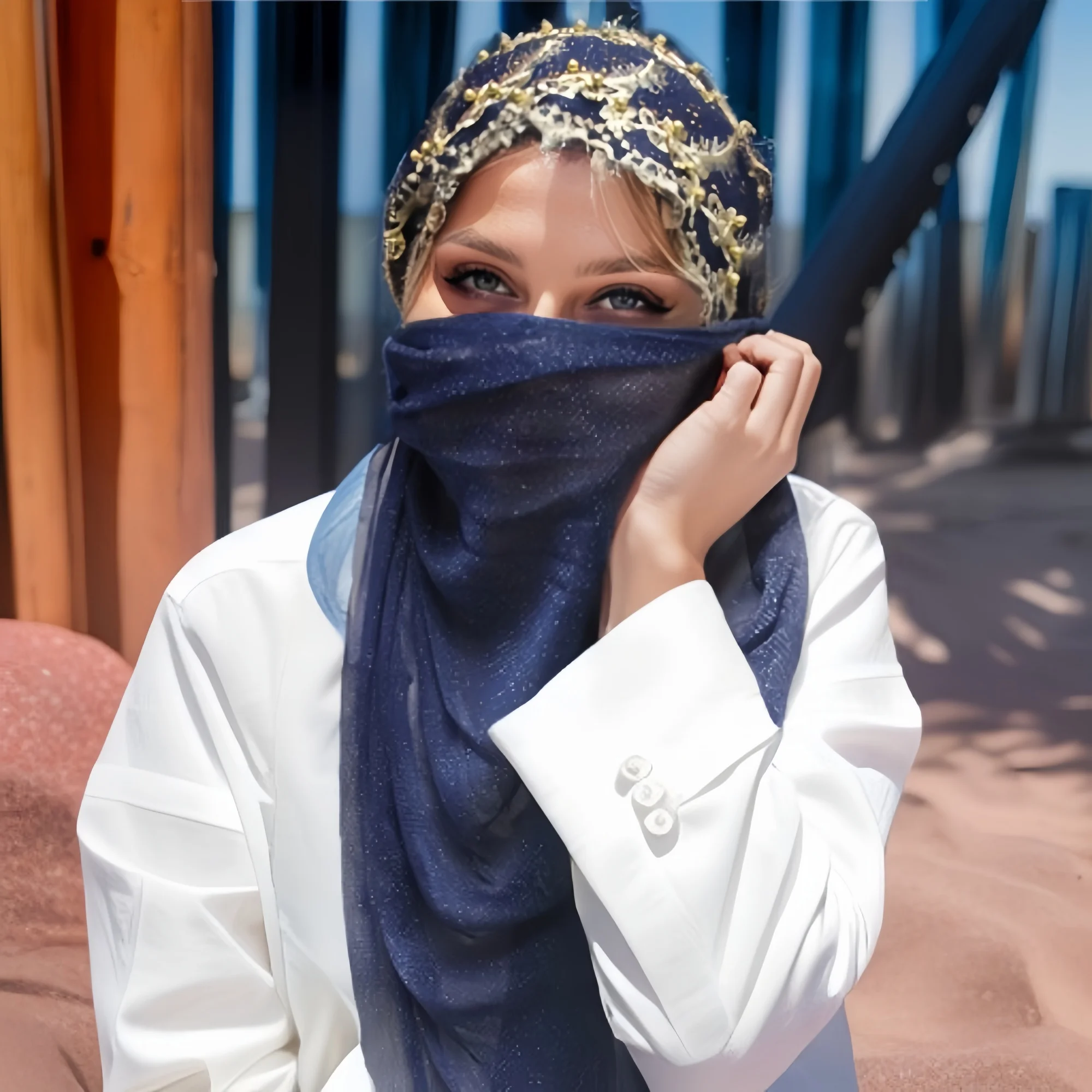 قبعة مطرزة إسلامية قبعات للنساء حجاب إسلامي عقال وشاح فوري حجاب عمامة إسلامية باندانا رائعة