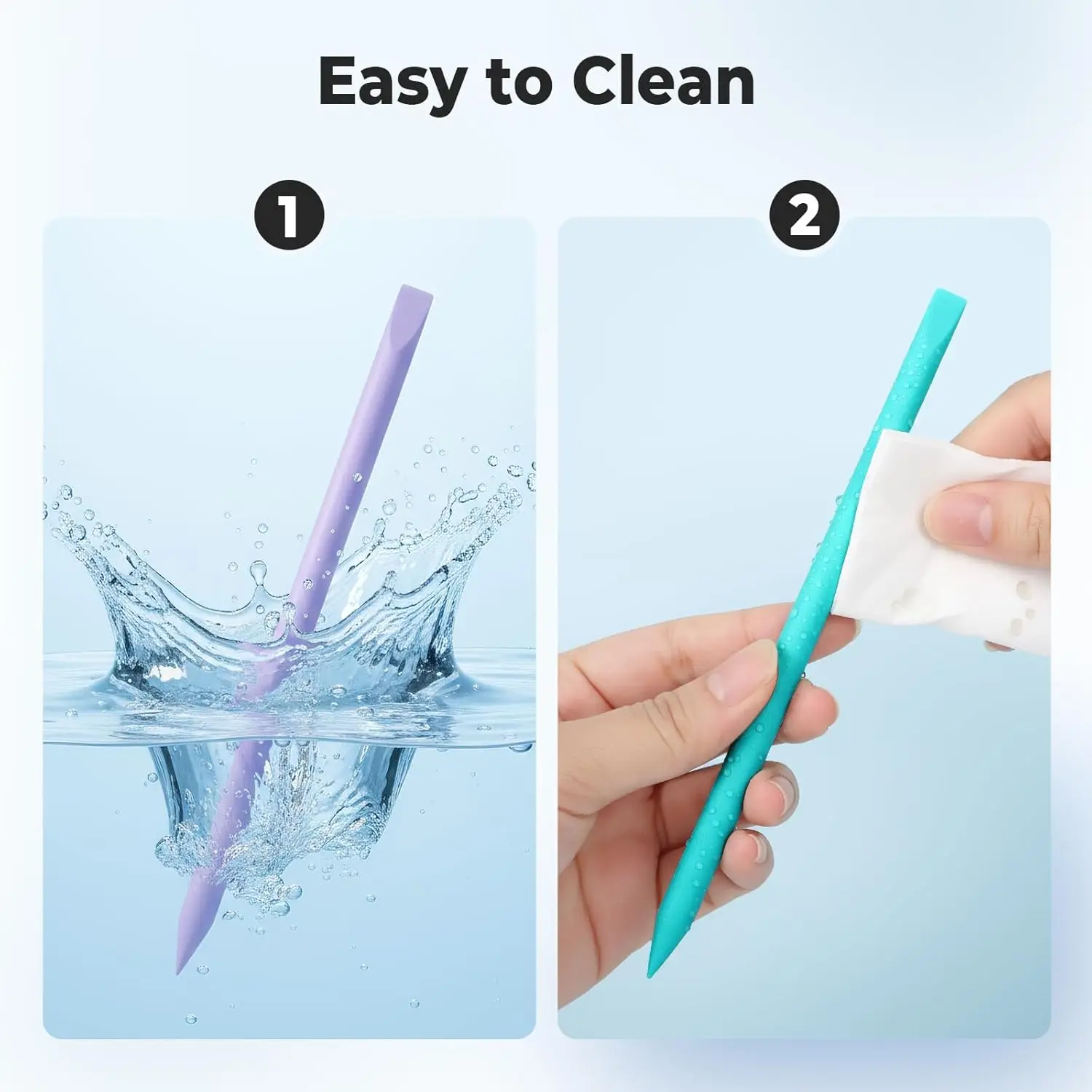 Reusable Silicone Stirring Sticks Set - Non-Stick Bubble Remover Tools, Scraper for Epoxy Resin DIY, Christmas Craft Supplies