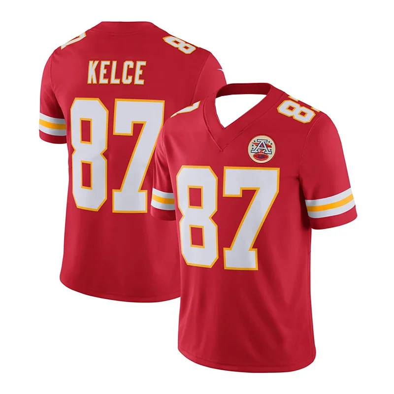 The Latest Kansas City Chiefs Chiefs No. 87 KELCE Jersey Kelsey Football Jersey 3D Printed Breathable Comfortable Short Sleeve