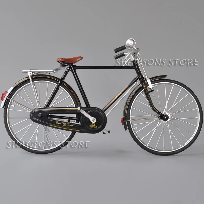 1:6 Scale Alloy Diecast Metal Model Bicycle Toy Retro Urban City Bike Miniature Replica Collectible