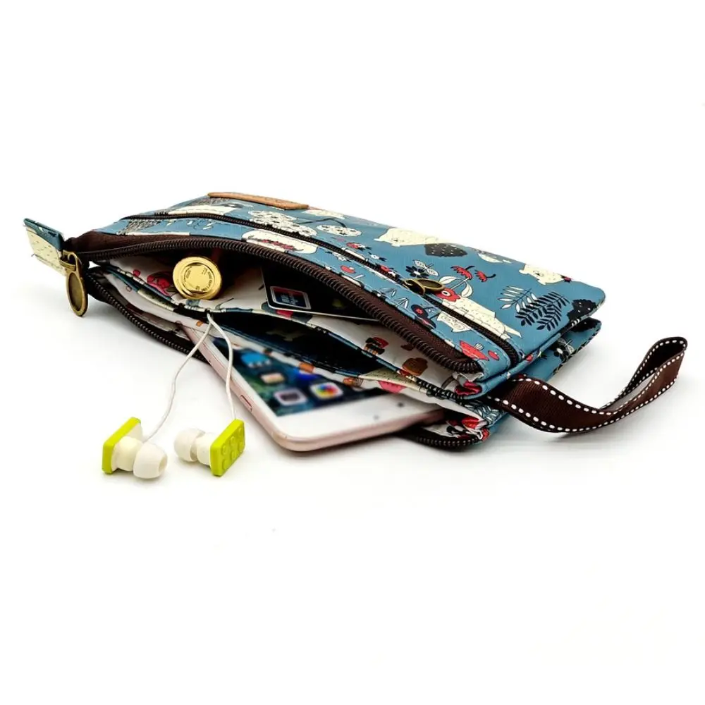 Korean Waterproof Cosmetic Bag Large Capacity Portable Money Pouch Cartoon Animals Storage Bag Female