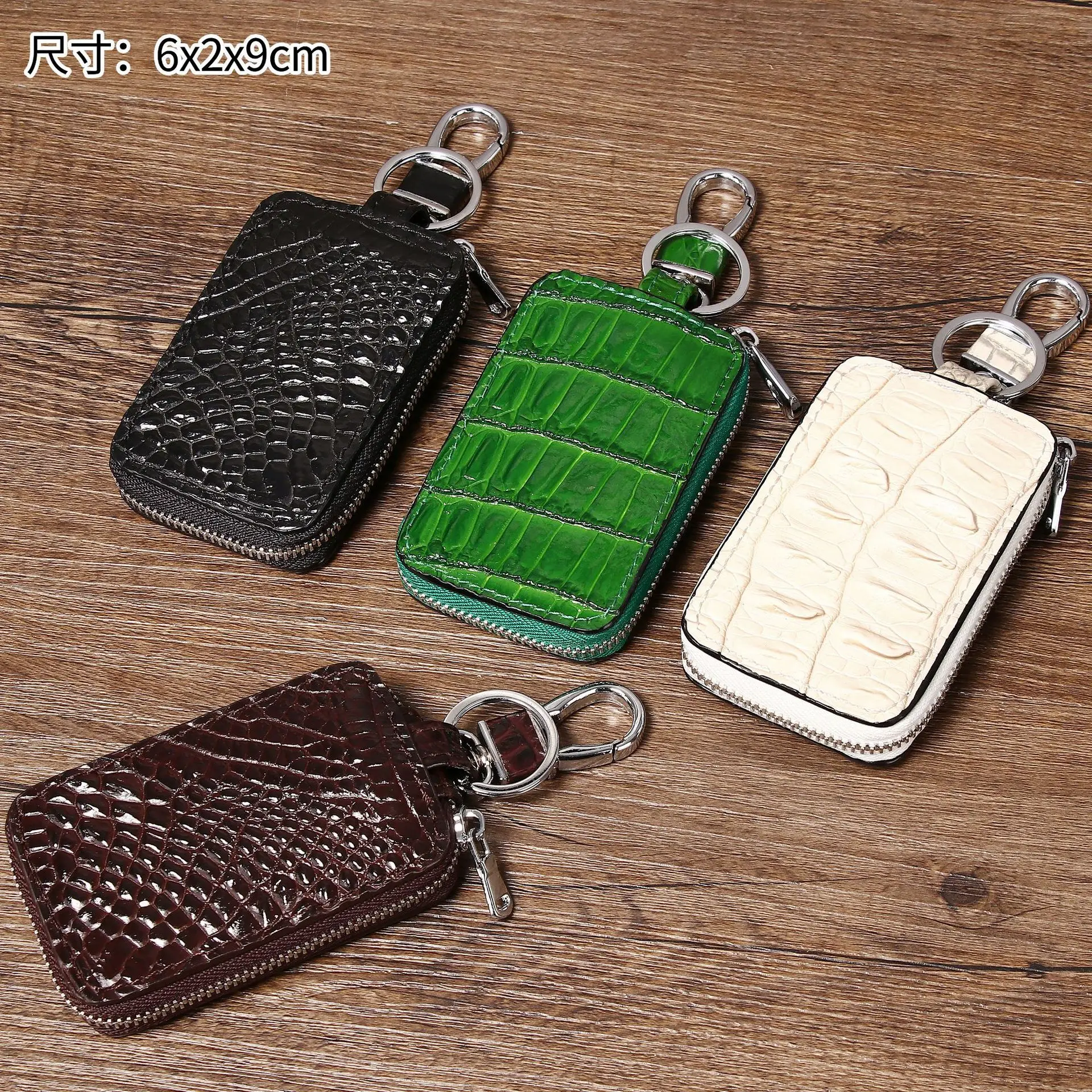 

New Genuine Pendant Men Crocodile Pattern Case Key Smart Car Holders Chain Small Bag Leather Sleutelhanger брелок для ключей