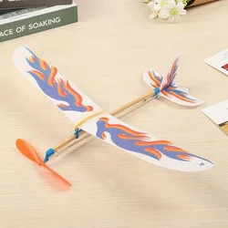 DIY Hand Throw Flying Glider Planes Elastic Rubber Band Powered Flying Plane Airplane Glider Assembly Model Toys for Children
