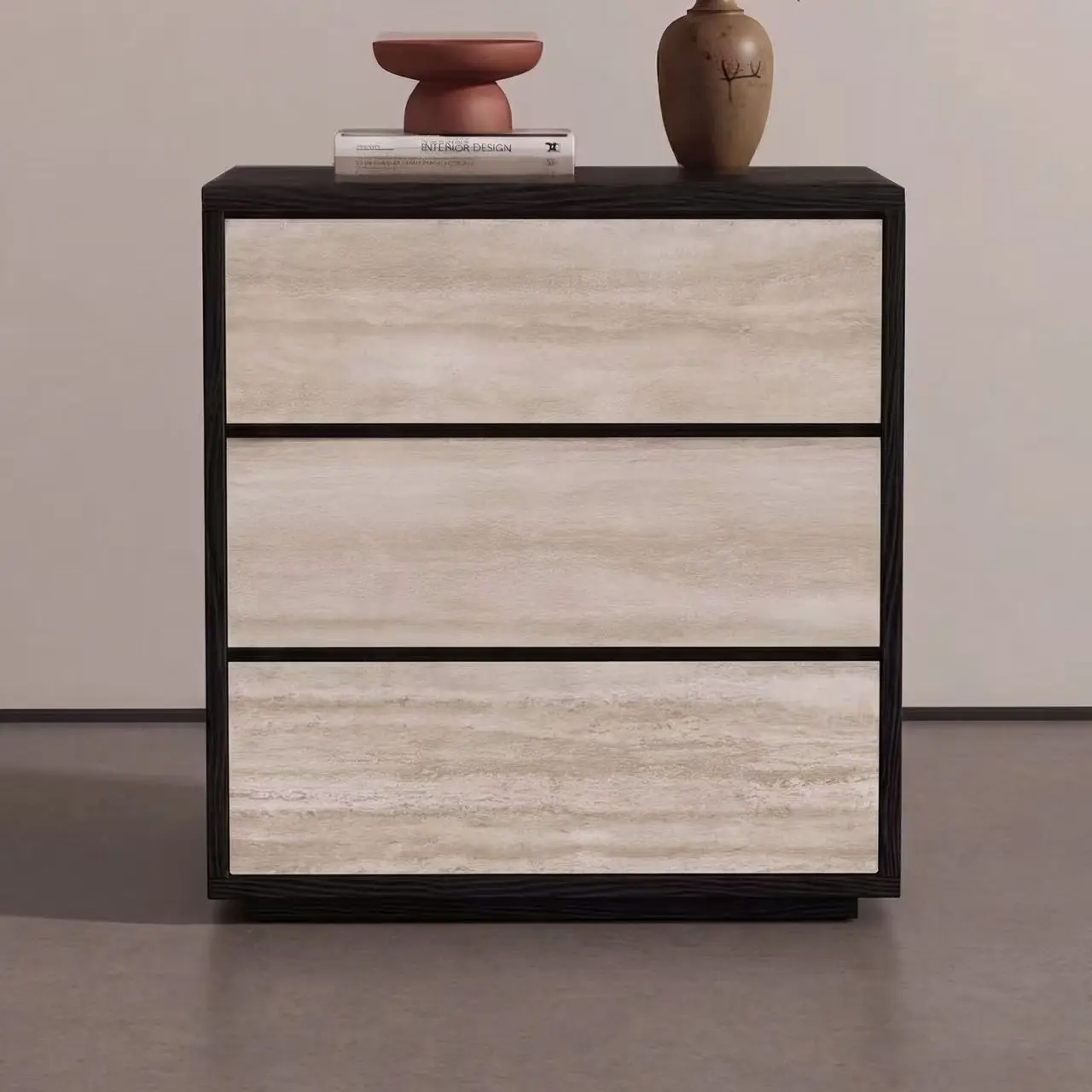 sb-Modern Mid-century Solid Wood Luxury Bedside Cabinet for Master Bedroom Large Storage with Easy Assembly
