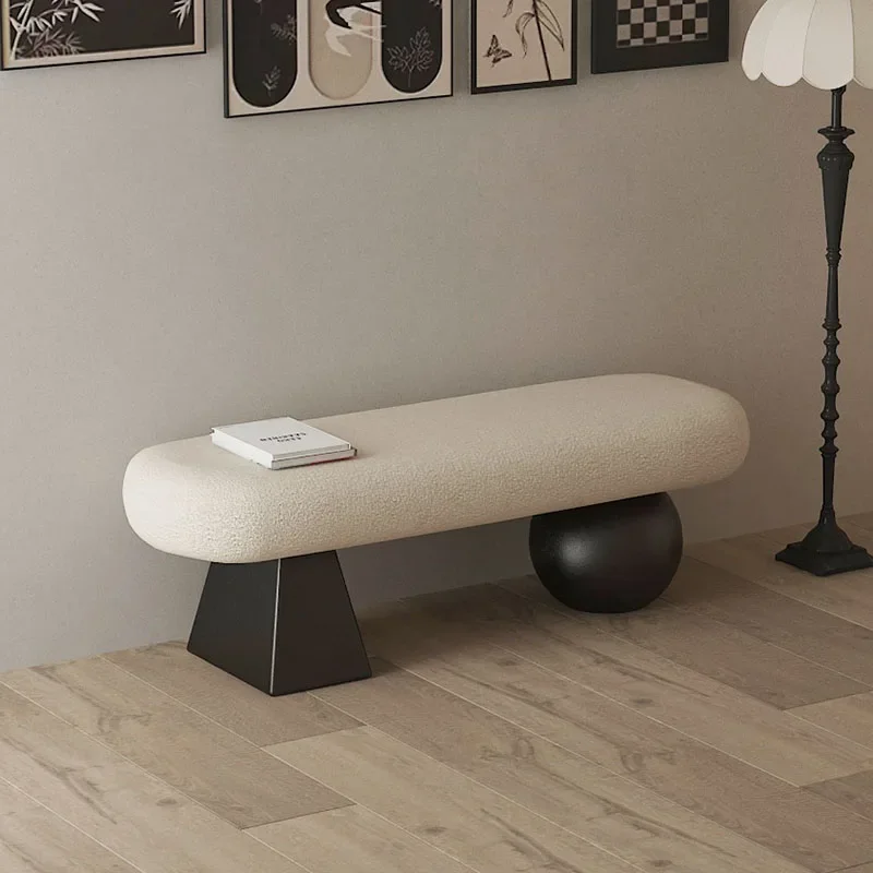 Accent Bench, Modern Sculptural Entryway Bench with Asymmetric Base, Stylish Multi-Functional Furniture for Living Room, Hallway