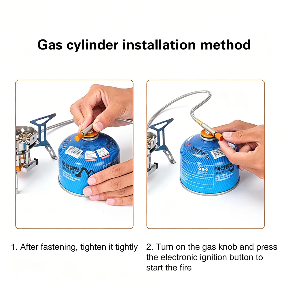 Ultra Light Foldable Wind Resistant Gas Stove 3 Burner Single Head Mini Portable Camping Stove High Flame for Beach Fishing Road view 5