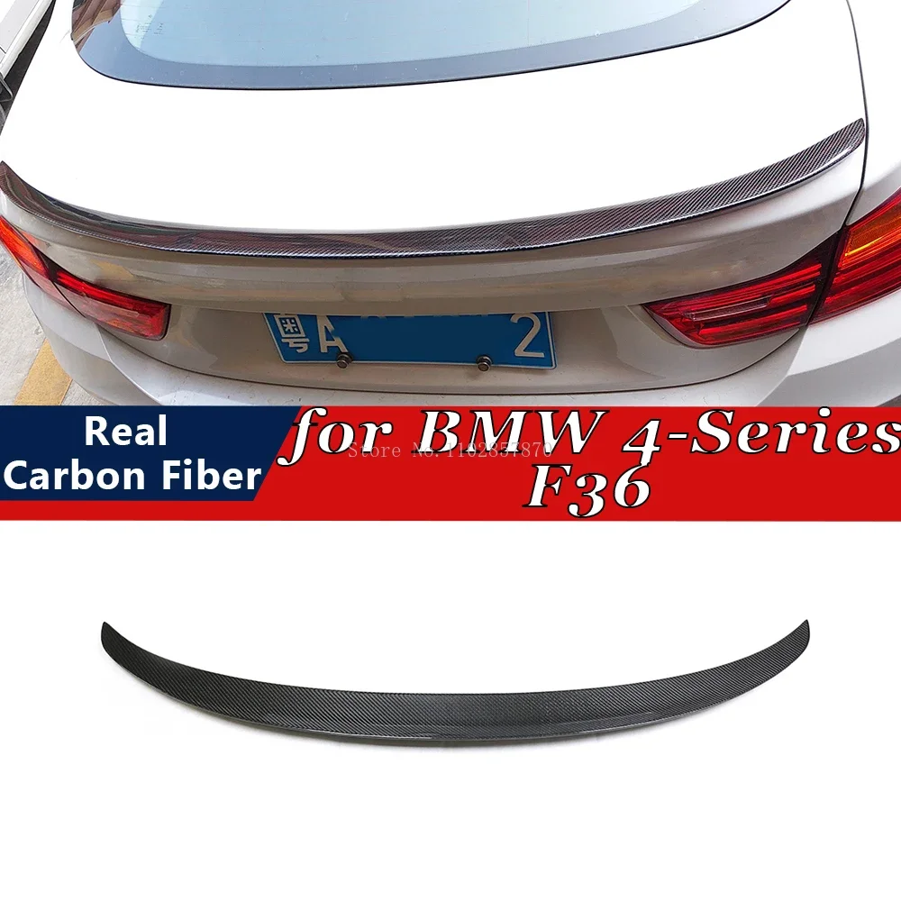 For BMW 4-Series F36 2014-2019 2-Door CABRIOLET 4-Door Real Carbon Rear Spoiler Bumper Lip Trunk Wing Boot Spoiler Body Kits