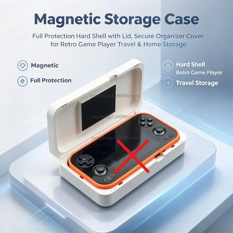 Magnetic Storage Case for Handheld Game Console, Full Protection Hard Shell （not include game console）