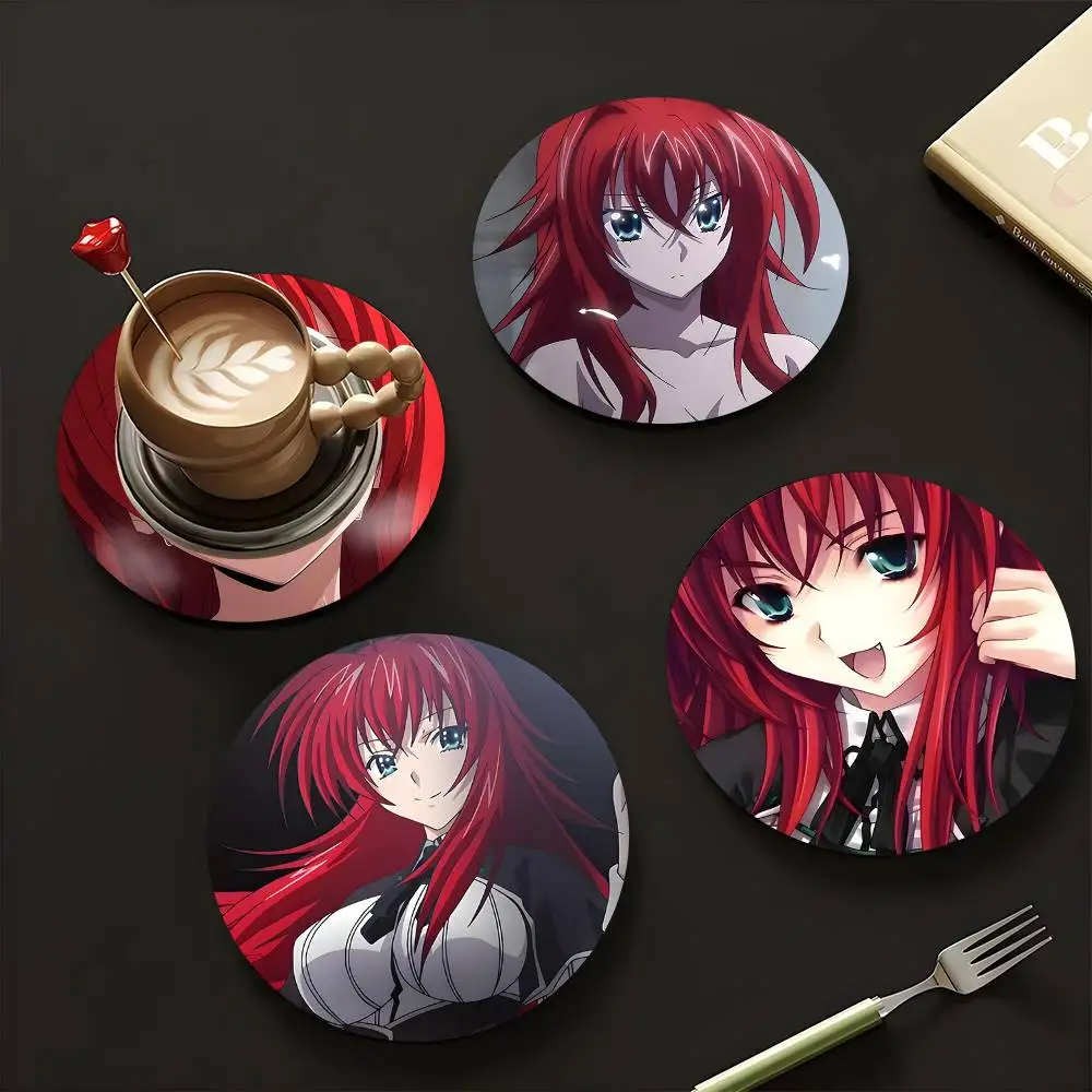 1pc Rias Gremory Anime Characters Wooden Coaster Colour Printing Cup Mat Home Desk Decoration Gifts