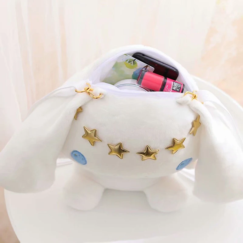 33cm 산리오 Plush Backpacks Stars Cinnamoroll Pink Melody Cute Girl Decortoy Doll Kawaii Sanrio Plush Shoulder Bag Backpack 2022