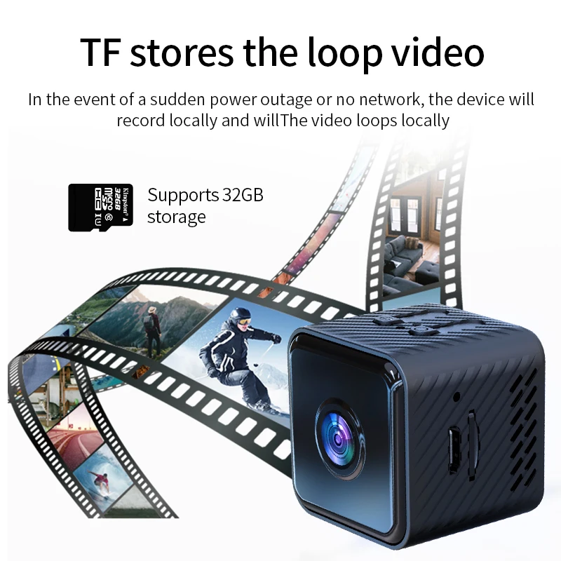 1080P Security Mini Camera Night Vision 4H Battery Life Motion Detection Alerts SD/Cloud Storage Phone APP Control Baby Cam