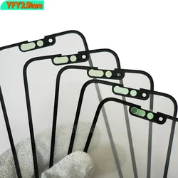 10Pcs AAA Quality Whosale For IPhone 14 13 12 11 Pro Max X XS Mini 15 15p 14p Outer Glass With OCA Glue LCD Touch Lens Repair