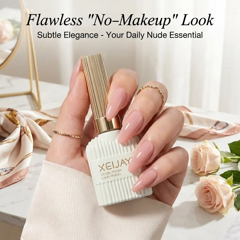 Neue Trendige Nude Gel-Nagellack-Serie Hautfreundlich Aufhellend Abziehbarer UV/LED Gel-Lack für Maniküre Zuhause Salon DIY – Detail 2