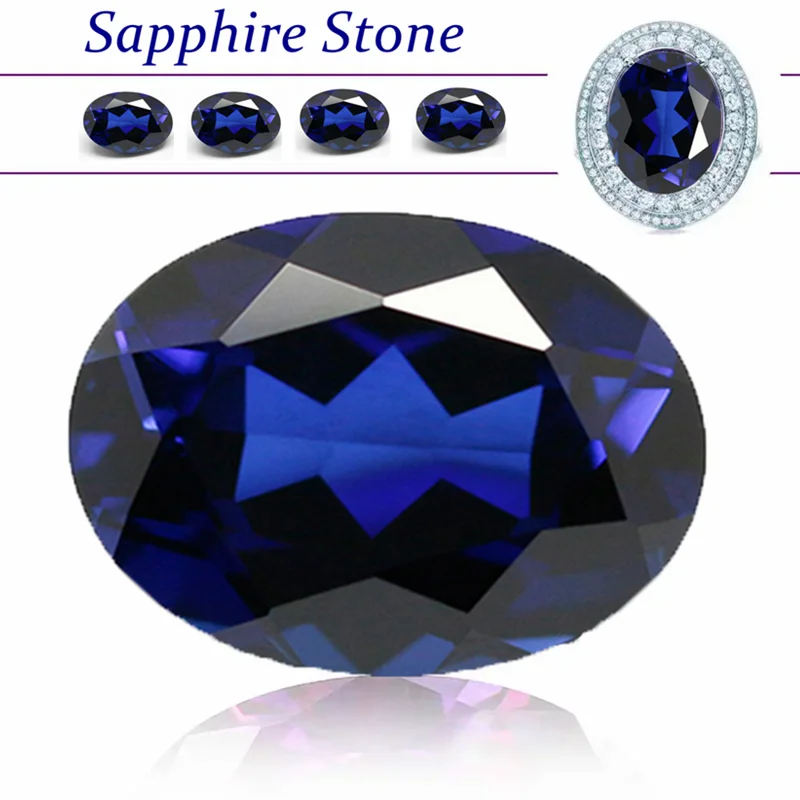 

Pretty Sapphire Oval Faceted Cut Mohs Hardness VVS Loose Gemstone for Jewelry Making /Collection/Inlay/Gift Chic Stone