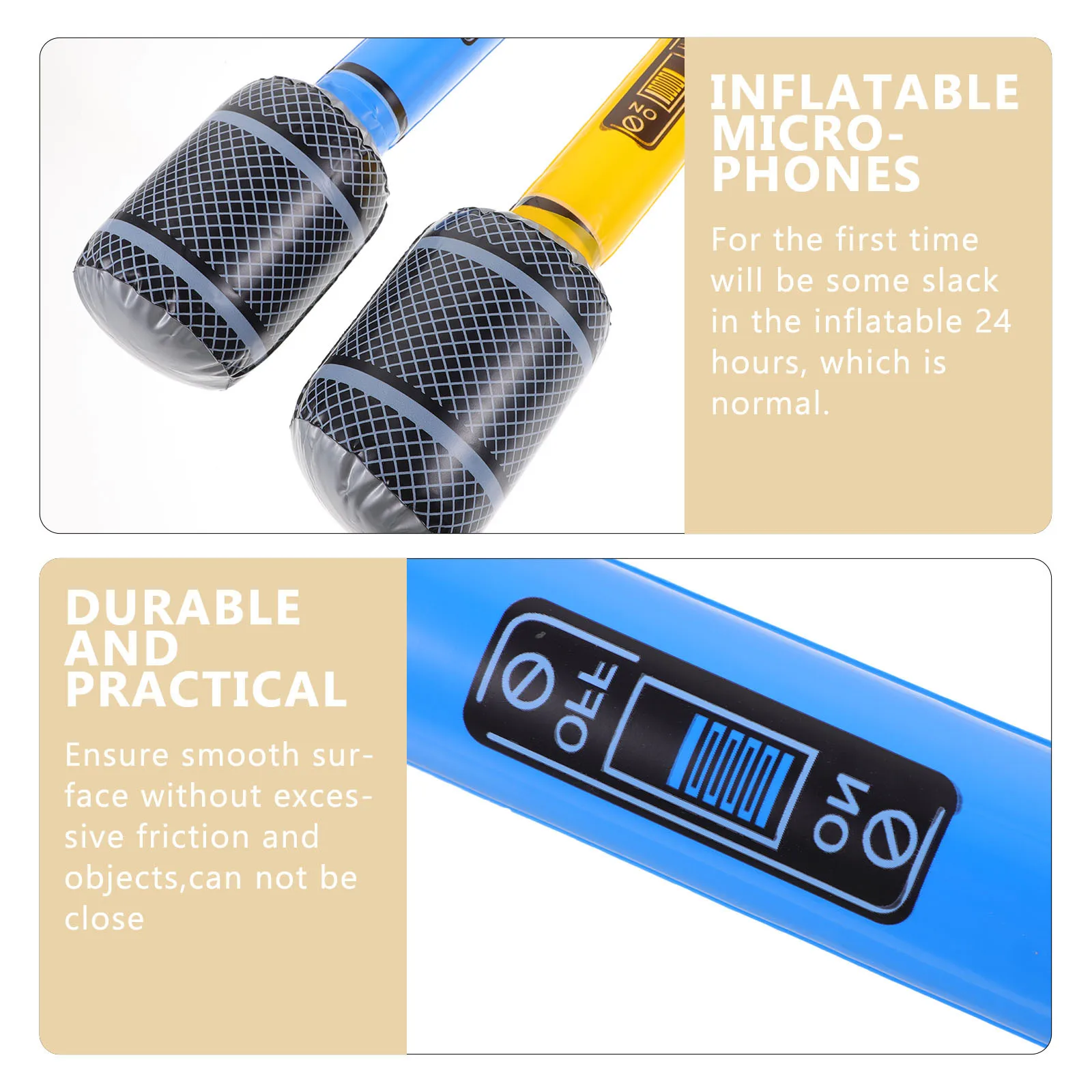 

6Pcs Inflatable Microphone 33cm PVC Random Favor Kid Gift Blow Up Mic Blow Up Mic Inflatable Microphone