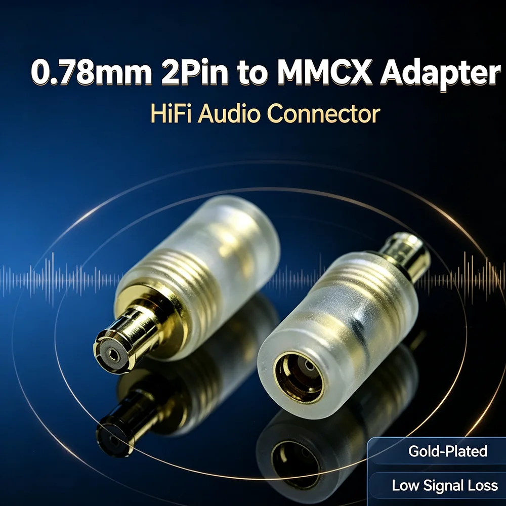 Pair 0.78mm 2Pin To MMCX Earphone Adapter HiFi Connector for QDC EXK ER4SR UE18 HD650 IE400