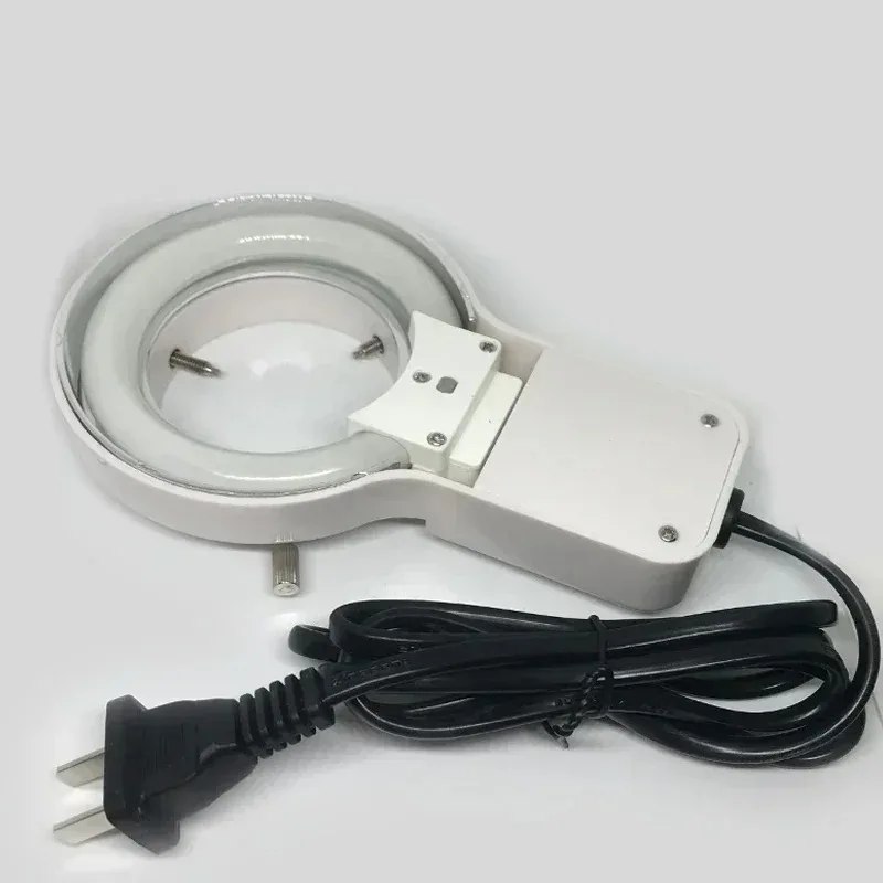 8W Microscope Fluorescent Ring Light Black White Lamp Inner Diameter 60mm Stereo Microscope Illuminator