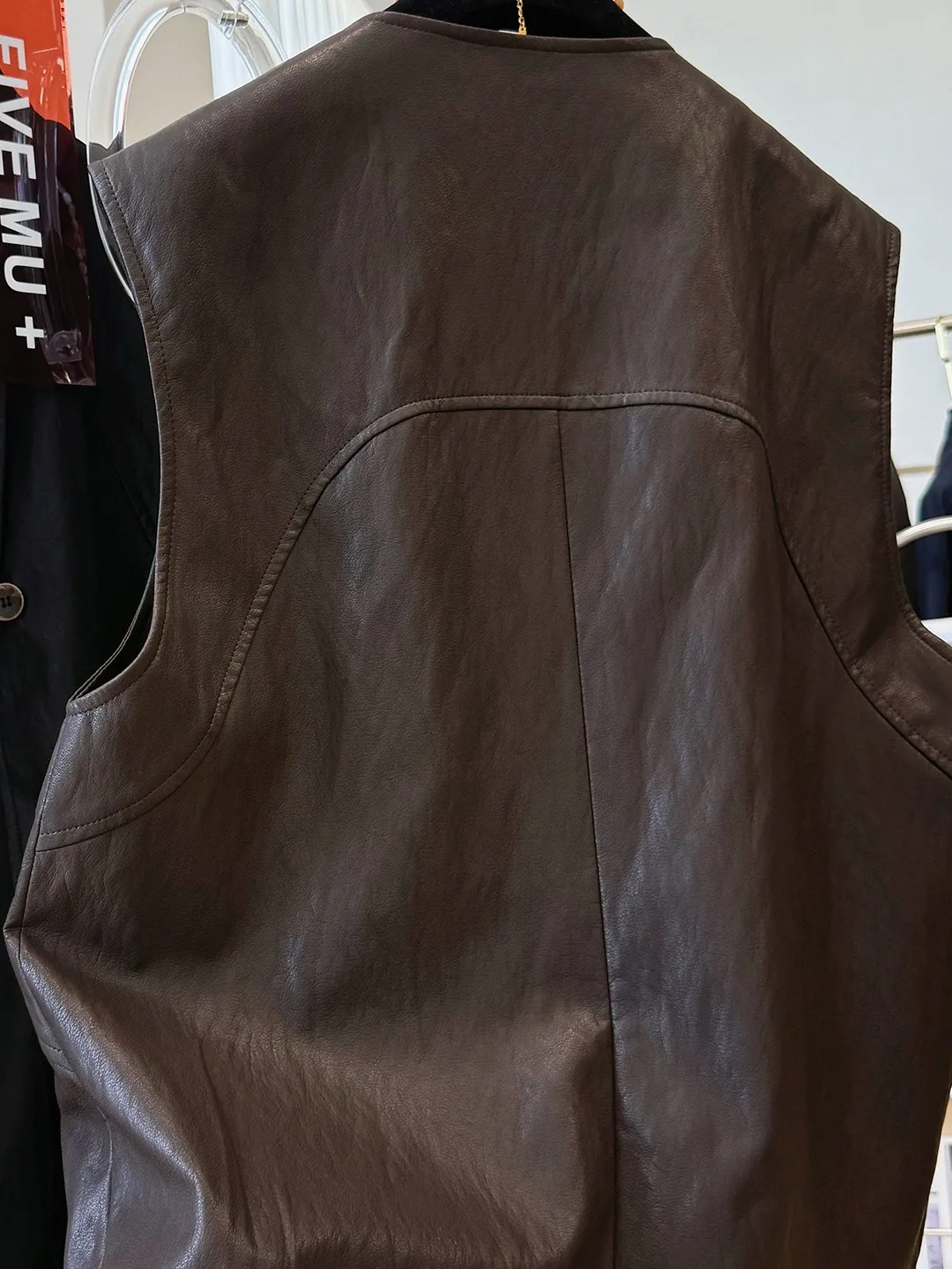 엘리 디자인 스플라이스 가죽 자켓 여성용 트렌디 쿨 하이엔드 슬레 2025 신상품