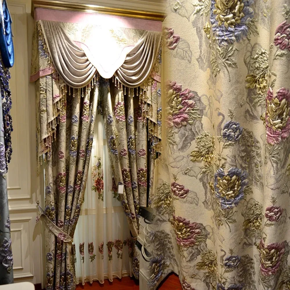 French European Vintage Soundproofing Floor To Ceiling Curtains for Living Room Bedroom Dining  Custom Size Luxury
