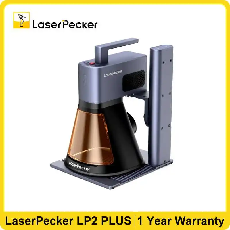 เครื่องเลเซอร์ไดโอด LaserPecker LP2 Plus 10W เครื่องเลเซอร์พกพาอัจฉริยะสำหรับงานแกะสลัก 2K ตัดไม้ หนัง กระดาษ พลาสติก