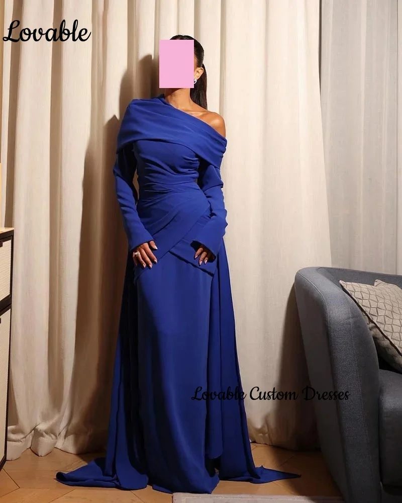 

Customized فستان حفلات الزفاف Column One-Shoulder Luxury Evening Dresses Floor-Length Zipper Up Ruffle Elegant And Beautiful Dre