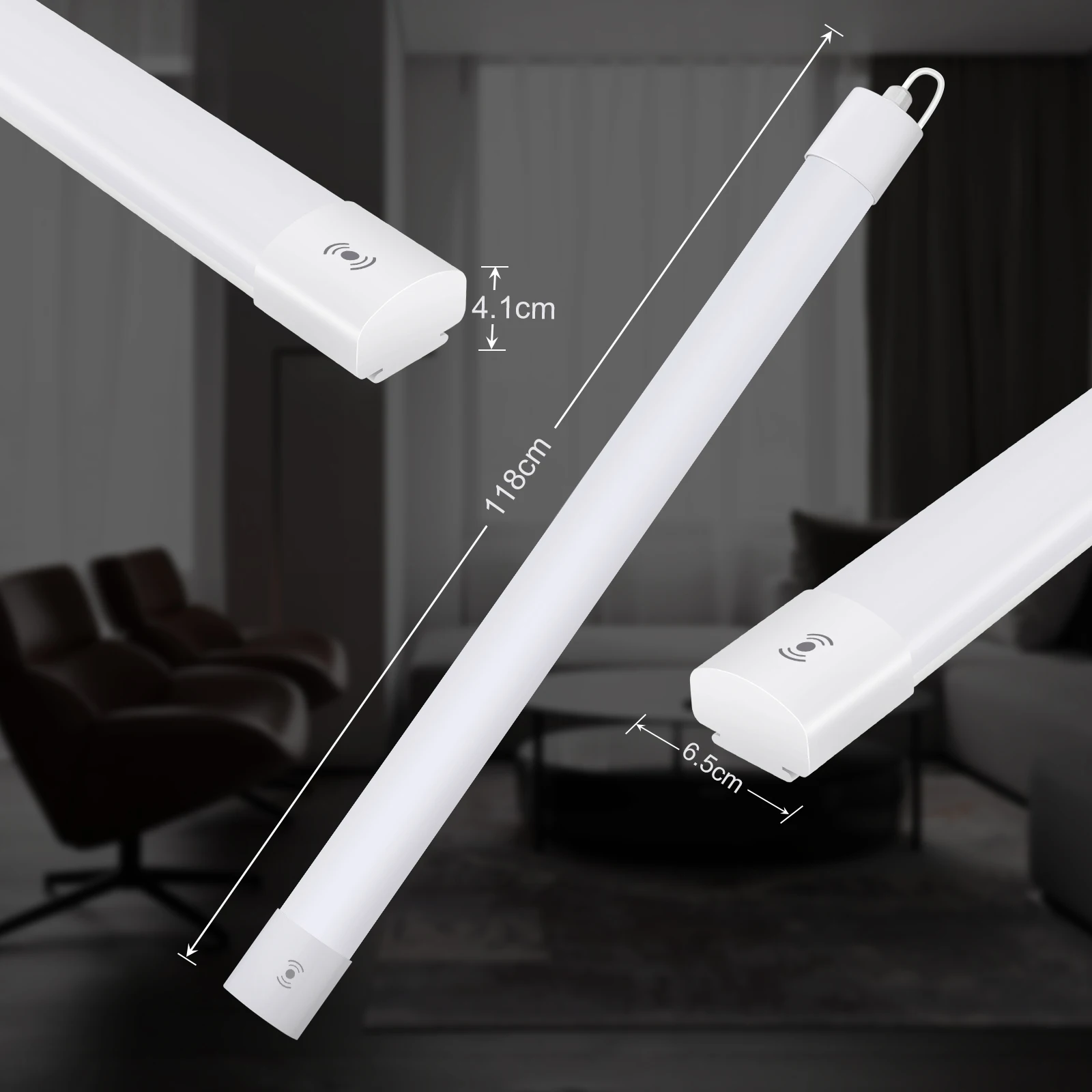 LED-Deckenleuchte mit Bewegungssensor 120 cm, 36 W, 4000 K, IP65 wasserdicht, LED-Röhre für Keller und Werkstatt – Detail 5