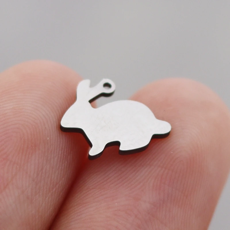 3pcs Stainless Steel Cute Bunny Pendant Charms for Jewelry Making Bracelets Earrings Kids Gifts Rabbit Animal diy Accessories