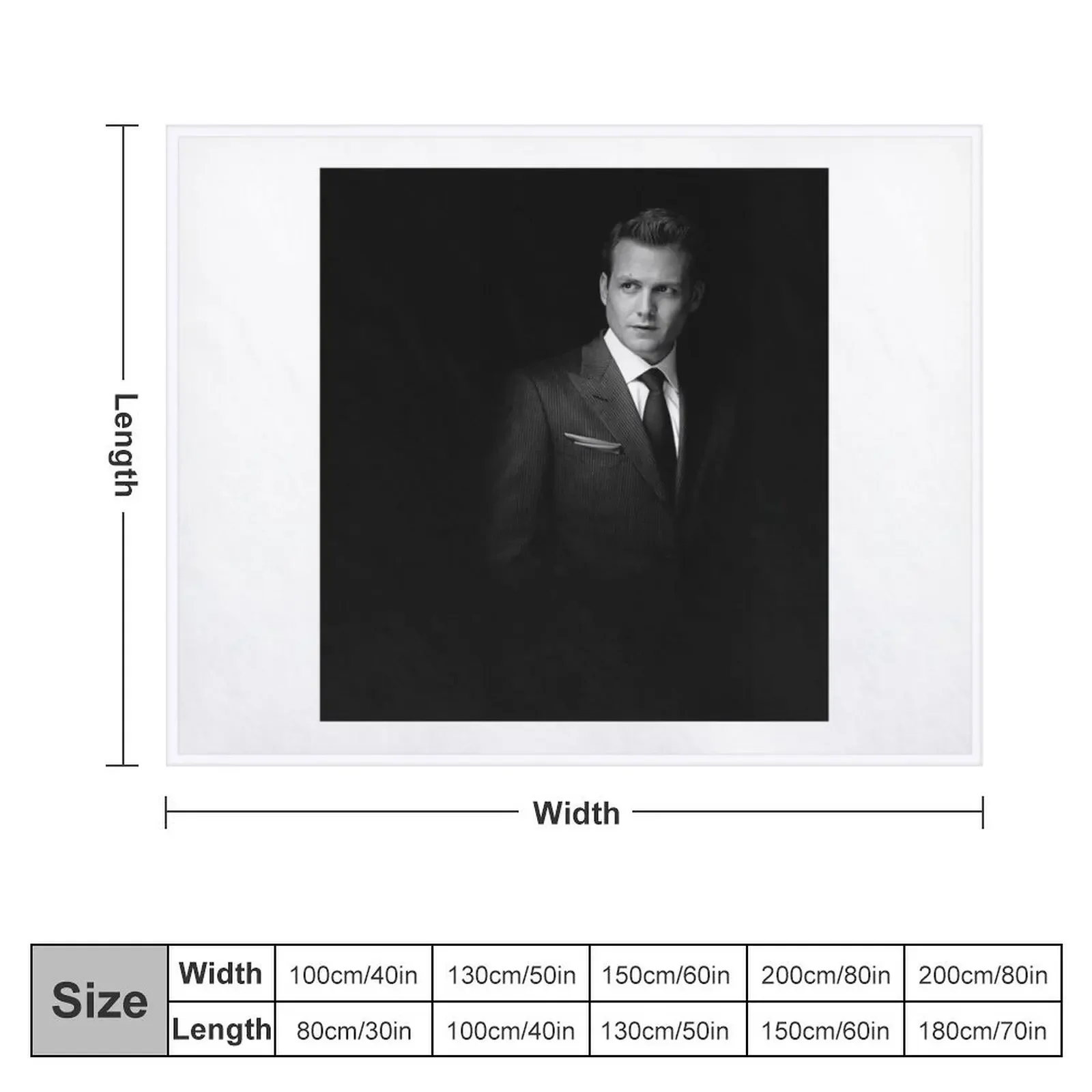 Harvey Specter. Throw Blanket Winter beds Personalized Gift Blankets