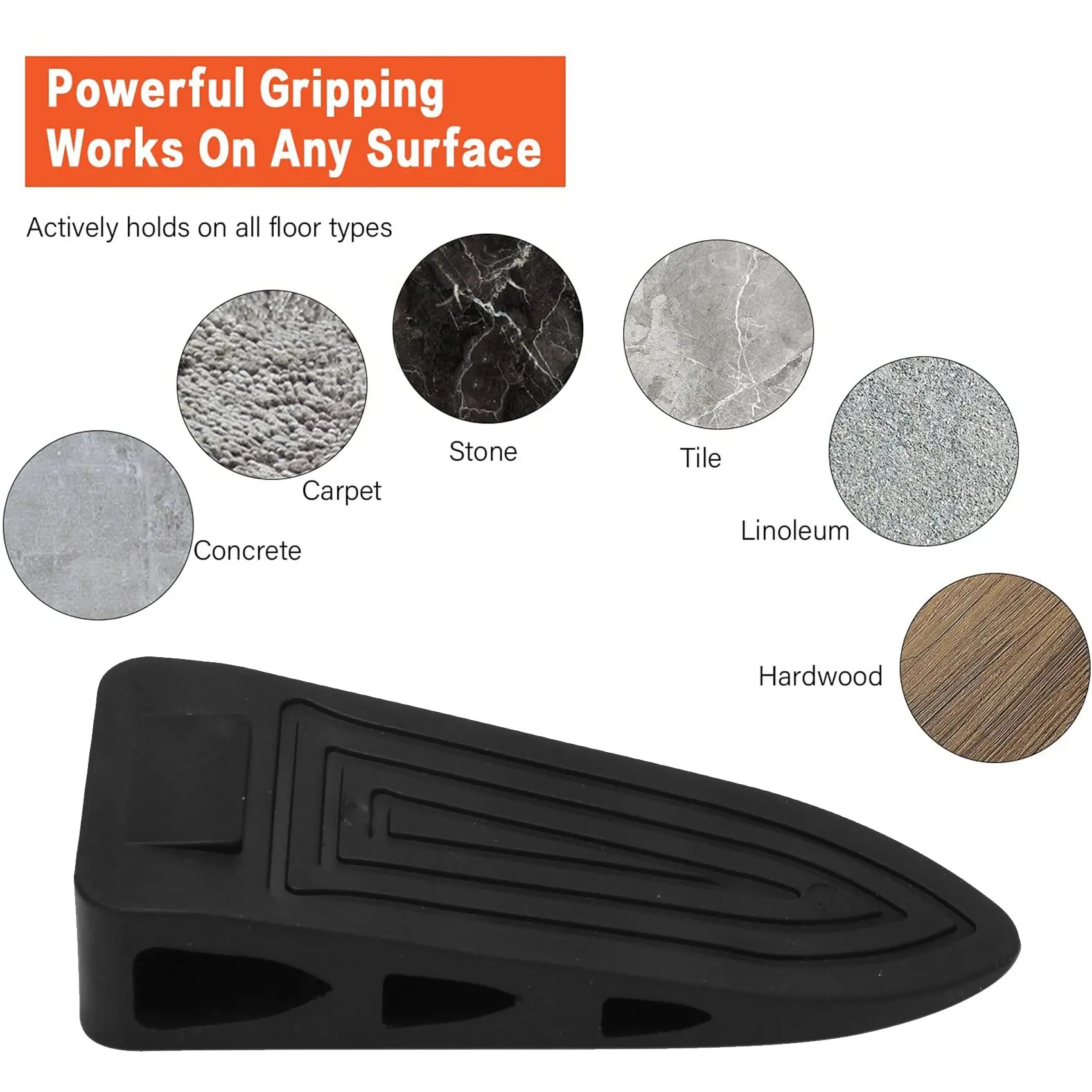 4 Pack Door Stopper Stackable Door Stoppers Rubber Wedge Heavy Duty Door Stops Works On All Floor Types And Carpet