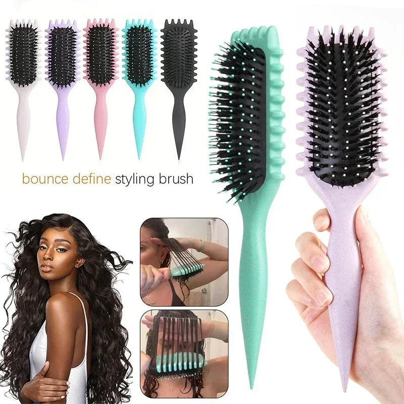 1PC Salon Quality Curling Hair Styling Brush for Men & Women Comb And Shape Curly Hair Reduce Pulling Hairdressing Tool