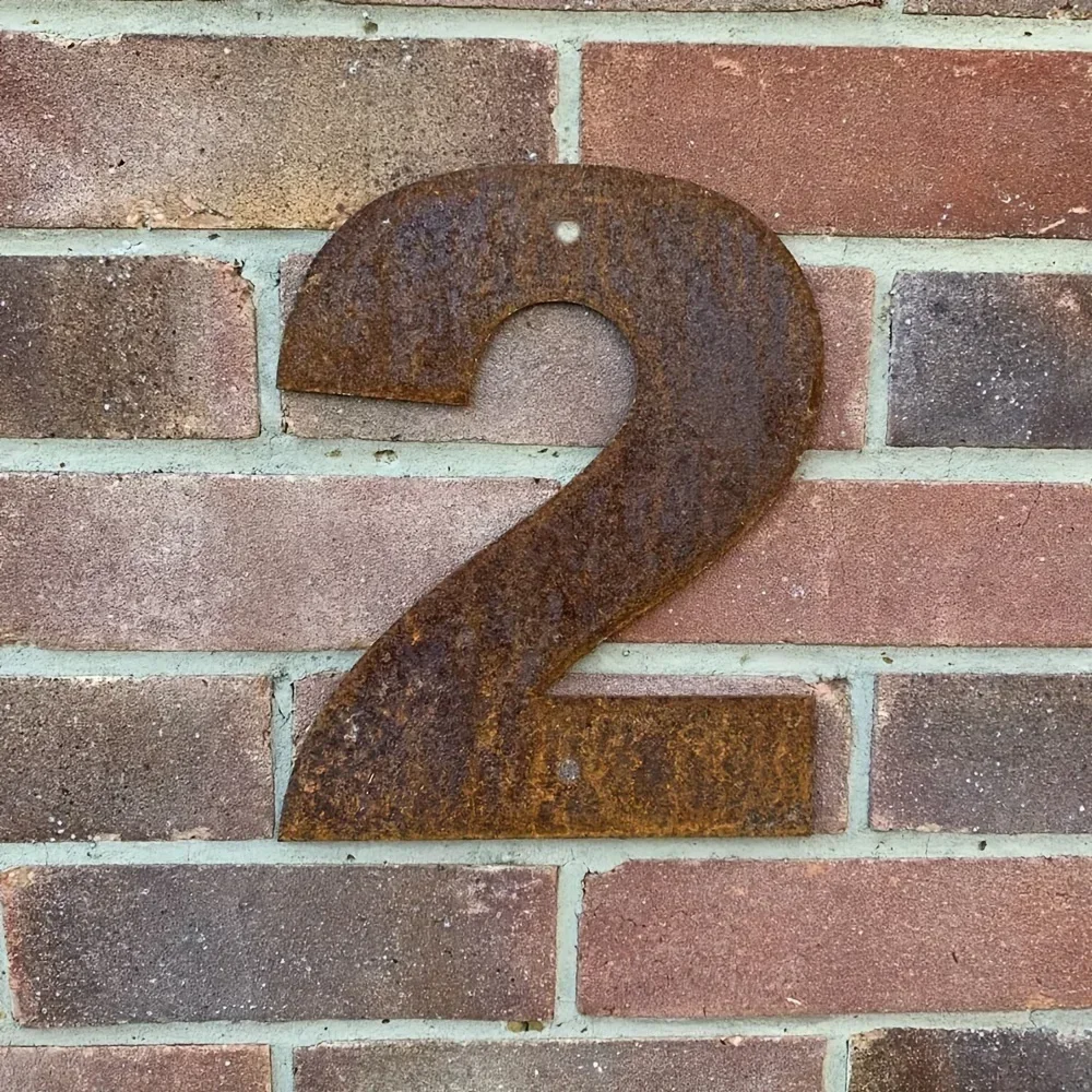 Brand Rustic Metal Wall Decor Vintage Iron Letter Number Sign Rusted Home Address Postal Door Outdoor Decor