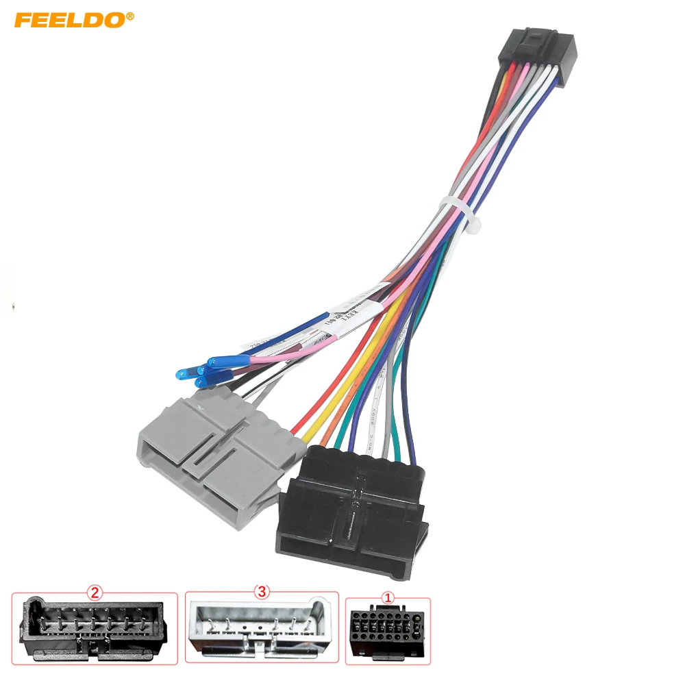 FEELDO Car 16pin Power Cord Wiring Harness Adapter For Jeep Grand Cherokee (1998-2004) Installation Head Unit Cable #HQ7726