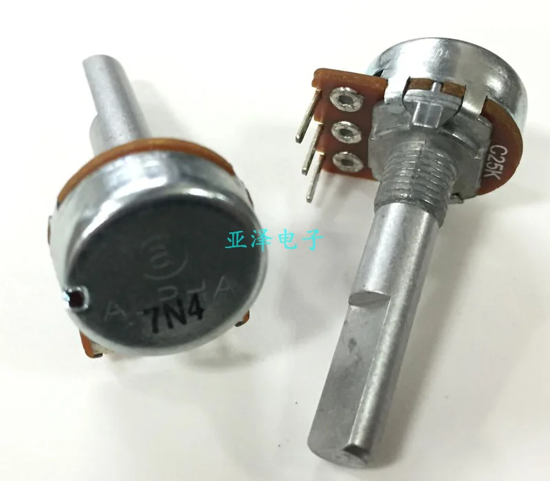 Taiwan ALPHA 16 type single link potentiometer three pin position C25K half axis length 30MM inner bending pin position