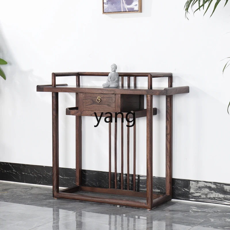 

Yjq Console Tables Old Elm Antique a Long Narrow Table Black Walnut Solid Wood Modern Wall Cabinet Zen Furniture