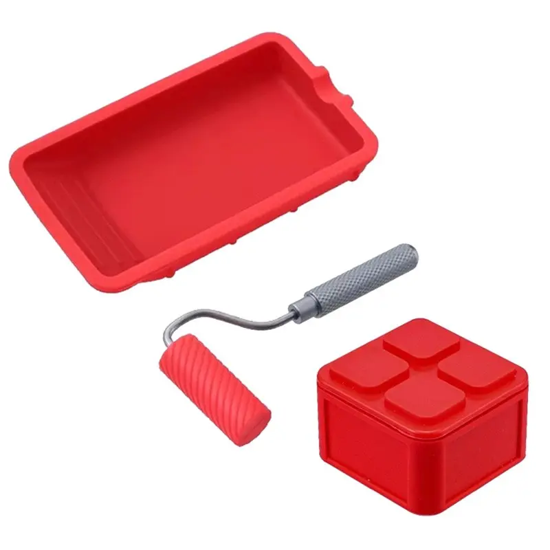 AS94-Reusable Roller Wood Glue Applicator With Tray, Glue Applicator Roller With Tray, Adhesive Silicone Box
