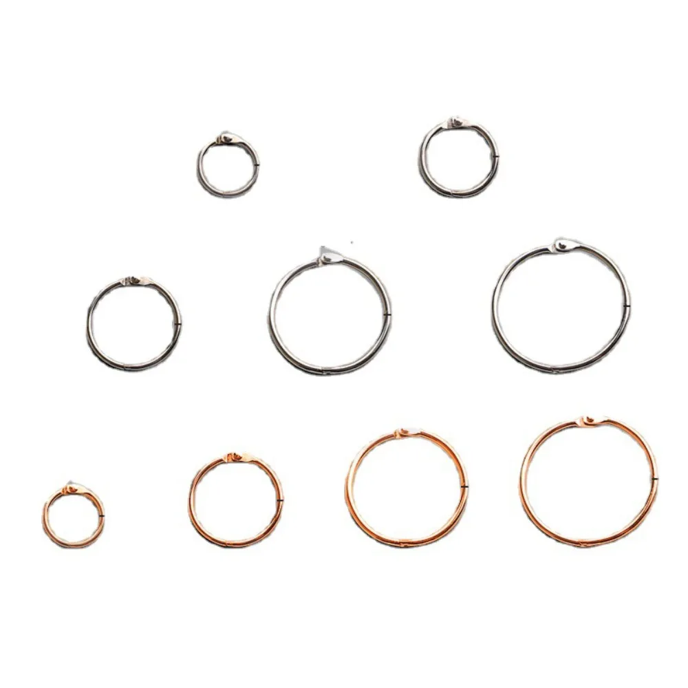

O Ring Metal Ring Binder Staple Book Binding Clip Hinged Rings DIY Albums Loose-leaf Book Hoops Silver Golden Metal