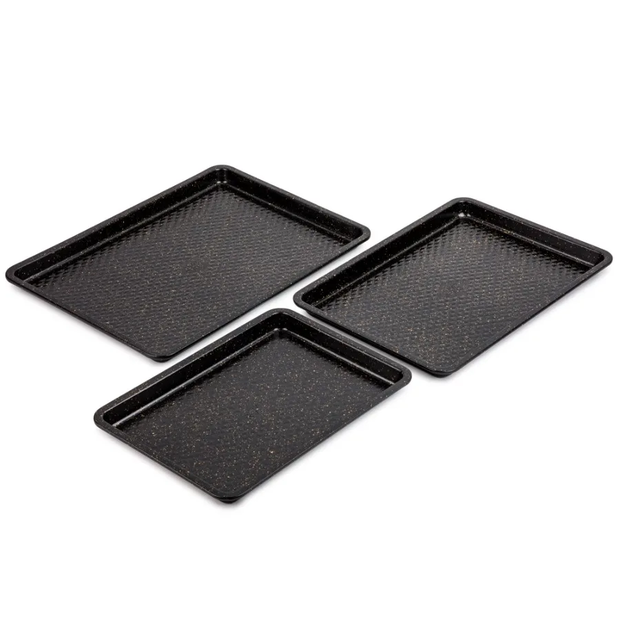 Thyme and Table Nonstick Sheet Pan 3-Piece Set - Black