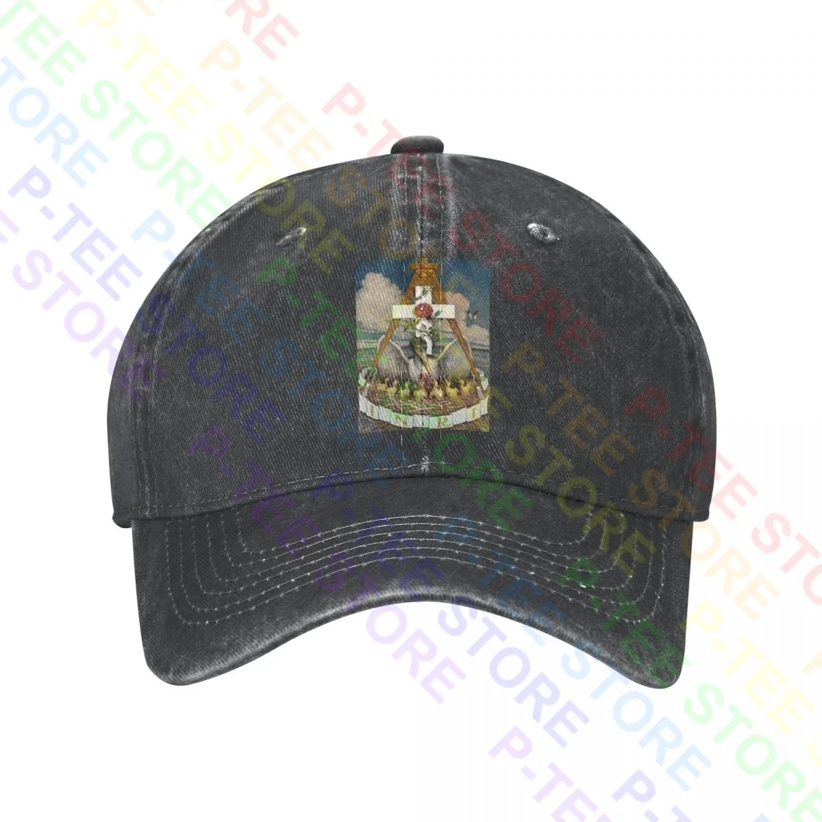 

Inri Pelican Symbol Initiation Esoteric Occult Rosicrucian Masonic Washed Denim Baseball Cap Trucker Hats Sports